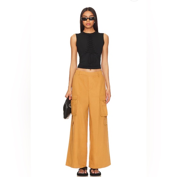 superdown Pants - Superdown Women's Khaki Brown Cargo Pants